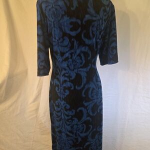 Elegant Blue Patterned Dress